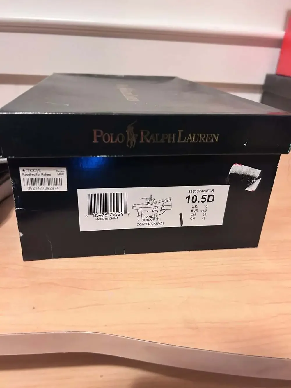 Polo Ralph Lauren Lander Coated Canvas Boat Shoes Size 10.5D